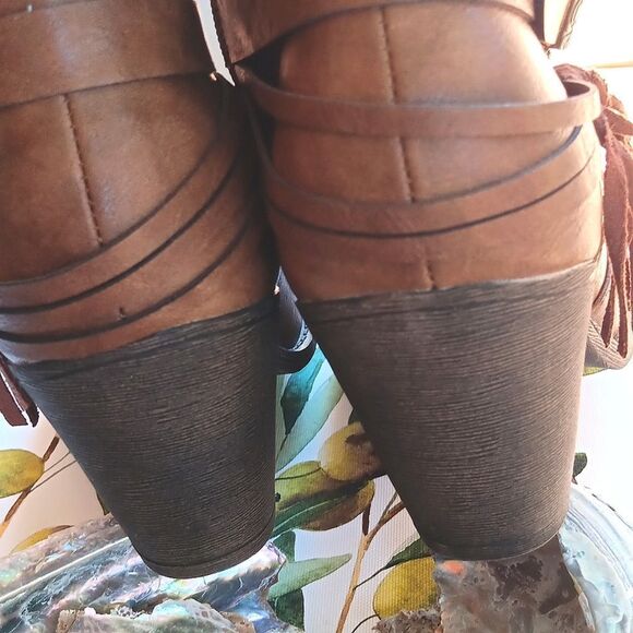 Jellypop Women Jellypop Chestnut Ankle Booties Western. Vegan. Western.